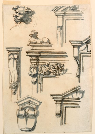 绘画，建筑研究，1750-75 年 作者 菲利波·马基奥尼（Filippo Marchionni）