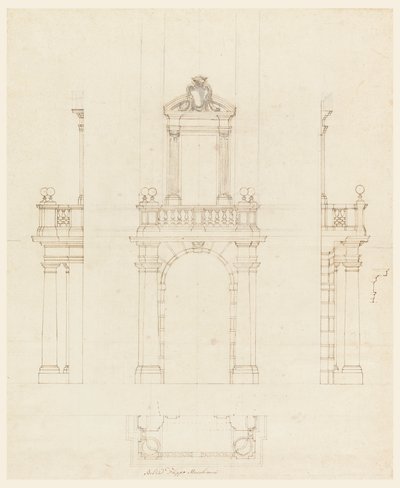 绘图，门框和门框，1750-1775 年 作者 菲利波·马基奥尼（Filippo Marchionni）