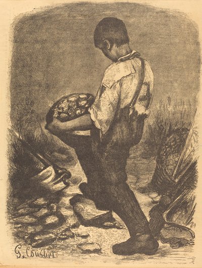 碎石机 作者 Firmin Gillot after Gustave Courbet