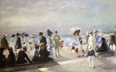 海滩风景；海滩风景 作者 菲尔明·马塞林·米什莱