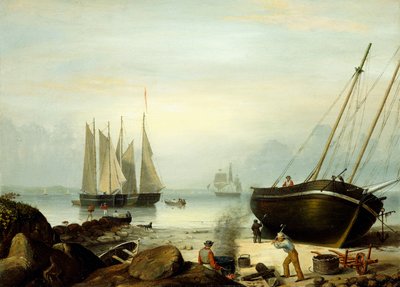 抢滩修理，邓肯的点，格洛斯特，1848年 作者 费兹·亨利·莱恩