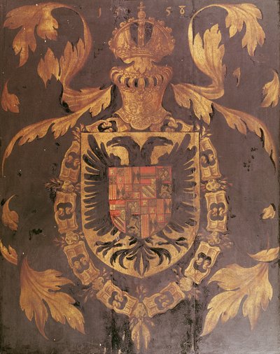 1558年神圣罗马帝国皇帝查理五世的徽章（油面板 作者 佛兰芒学校