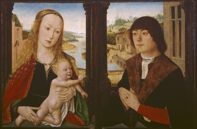 Diptych-圣母子与捐助者，约1490-1500年 作者 佛兰芒学校