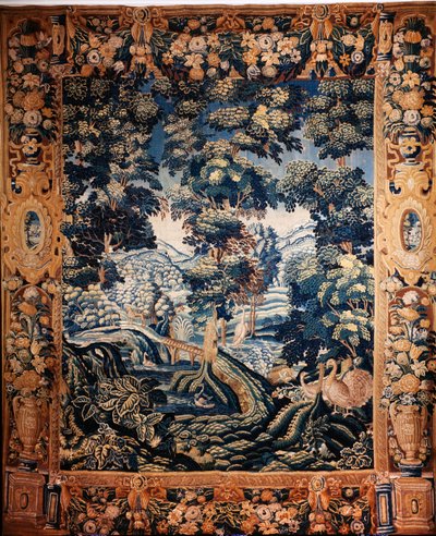 弗拉芒挂毯。又称 verdure。奥德纳德制造。私人收藏。17 世纪（？） 作者 Flemish School
