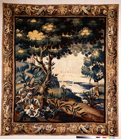弗拉芒挂毯。又称 verdure。奥德纳德制造。私人收藏。17 世纪（？） 作者 Flemish School