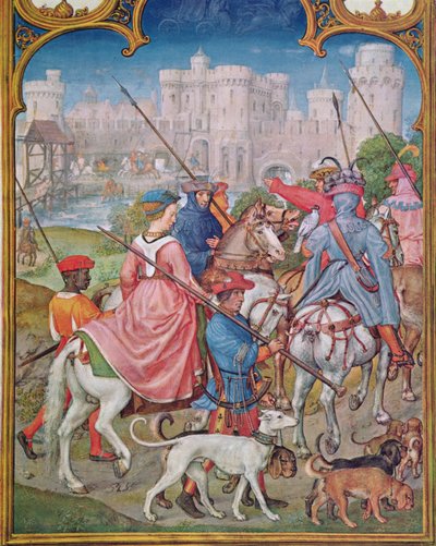 Fol.8v八月：离开Hunt，来自Breviarium Grimani，1515 作者 佛兰芒学校