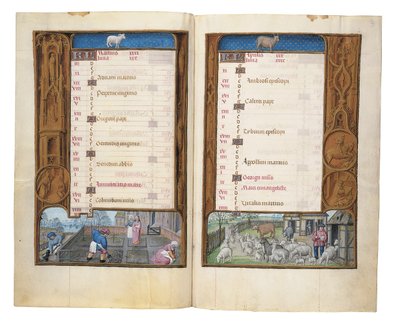 根特或布鲁日《罗斯柴尔德时报》的对开本，约1505年 作者 佛兰芒学校