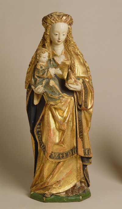 麦当娜和儿童，梅赫伦学院，c.1500（多彩和镀金橡木） 作者 Flemish School