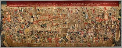 教区挂毯博物馆（Museo Parroquial de Tapices de Pastrana）。佛兰德挂毯。包围阿齐拉（El cerco de Arcila, De omsingeling van Arzila）。葡萄牙国王阿方索一世的征服系列（Conquistas de Alfonso V de Portugal）。图尔奈。 作者 佛兰芒学校