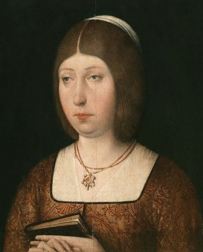 伊莎贝拉的肖像“天主教徒”，卡斯蒂利亚女王，c.1490 作者 佛兰芒学校