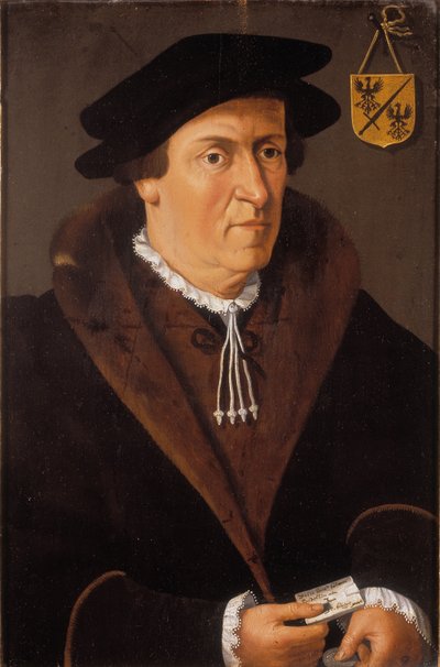 Jan de Fevere 的肖像，c.1540-59（面板油画） 作者 佛兰芒学校