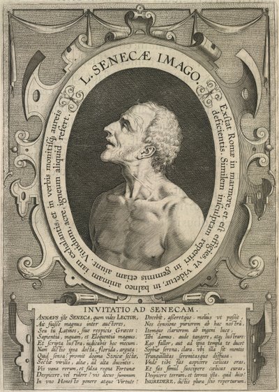塞内加，选自《L.Annae Senecae Philosophi Opera omnia》，1605 年在安特卫普出版（雕版）。 作者 佛兰芒学校