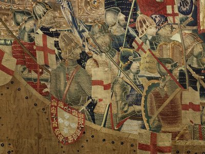 Tapestry showing the Conquests of king Alfonso V of Portugal (Conquistas de Alfonso V de Portugal), Tournai. Detail. (Wool and silk) 作者 佛兰芒学校