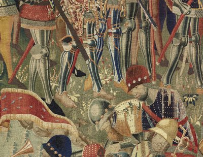 Tapestry showing the Conquests of king Alfonso V of Portugal (Conquistas de Alfonso V de Portugal), Tournai. Detail. (Wool and silk) 作者 佛兰芒学校