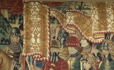 Tapestry showing the Conquests of king Alfonso V of Portugal (Conquistas de Alfonso V de Portugal), Tournai. Detail. (Wool and silk) 作者 佛兰芒学校