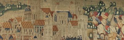 Tapestry showing the Conquests of king Alfonso V of Portugal (Conquistas de Alfonso V de Portugal), Tournai. Detail. (Wool and silk) 作者 佛兰芒学校