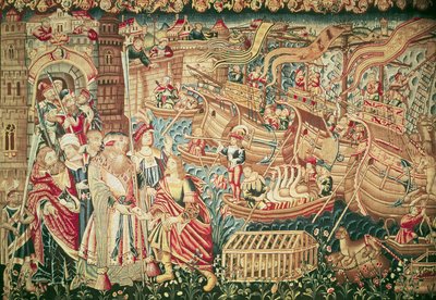 1498年5月20日加尔各答的Vasco da Gama（c.1469-1524）抵达 作者 佛兰芒学校