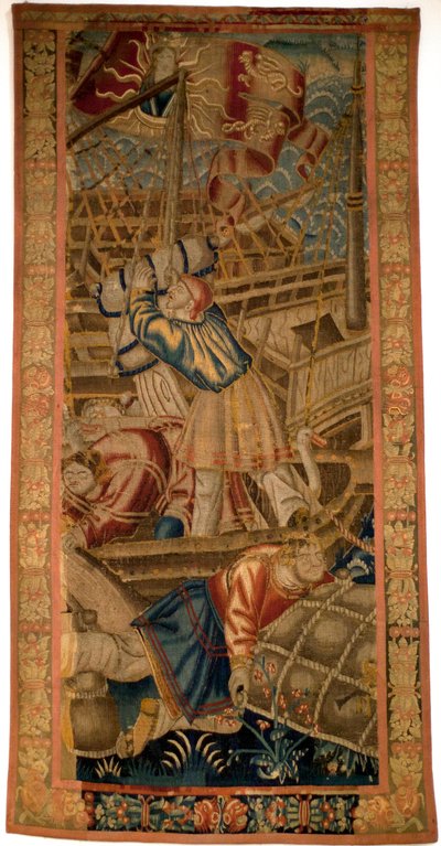 The Portuguese in India - Flemish tapestry of Tournai from the first quarter of the 16th century - Musee de la Marine de Lisbon (Portugal) 作者 佛兰芒学校