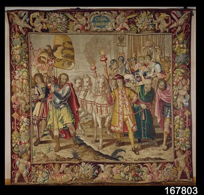 查理五世的胜利（1500-58）来自查尔斯昆特的挂毯，c.1630-40 作者 佛兰芒学校