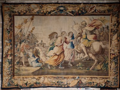 大教堂（Catedral de Santa María de Sigüenza）。大教堂藏品。佛兰德挂毯。罗马的历史（？）已签名："bb d eggermans.Ian Le Clerc, D Eggermans"。布鲁塞尔。17 世纪初。 作者 佛兰芒学校