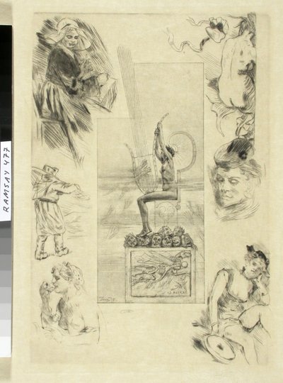 伟大的抒情诗马拉美作品 1887 年版扉页。 作者 费利西安罗普斯