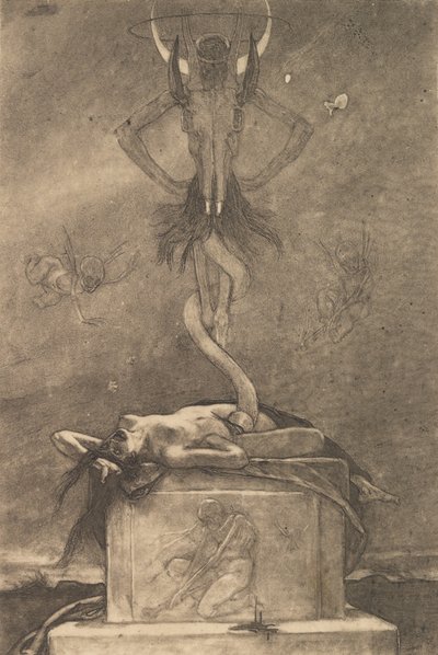 The Sacrifice, from The Satanic Ones, ca. 1882., ca. 1882. 作者 费利西安罗普斯