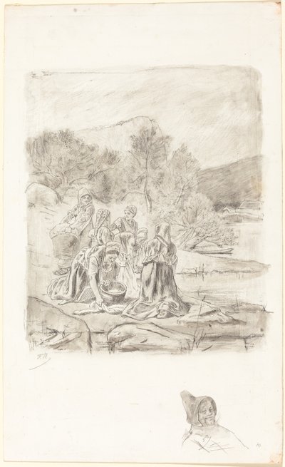 女工，约1884-1887年。 作者 费利西安罗普斯