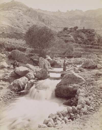 Cous du Kadisha, Monte Libon, 1860-80年代，约1870年印刷。 作者 菲利克斯邦菲尔斯