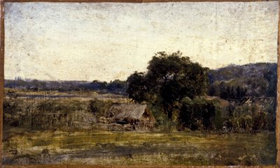 茅草屋，1850 年至 1860 年间（布面油画纸） 作者 费利克斯·齐姆