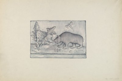 熊的浮雕面板 作者 花卉商人