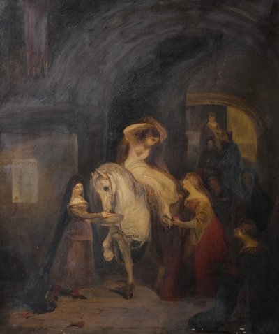 戈黛娃夫人（仿 G. 琼斯），20 世纪初（布面油画） 作者 弗洛伦斯·韦斯顿