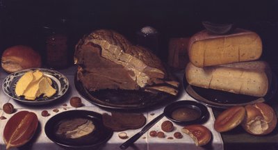 早餐，1615-1620年 作者 弗洛里斯·格里兹·范·斯霍滕