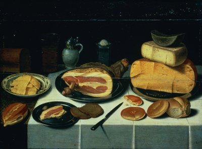 静物与火腿 作者 Floris Gerritsz van Schooten