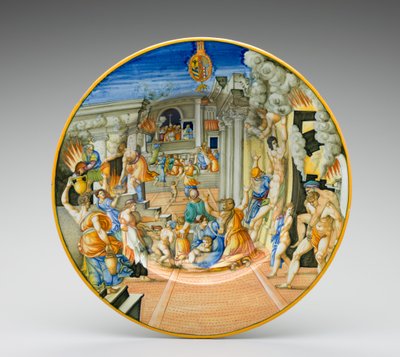 特洛伊燃烧，1570年至1574年之间 作者 丰塔纳工作室
