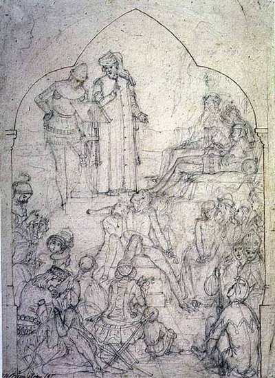 爱德华三世法院的乔uc-研究，1845年 作者 福特·马多克斯·布朗