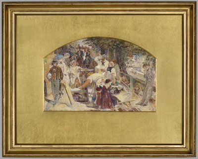 作品《工作》的研究，约 1856 年（纸面水彩画） 作者 福特·马多克斯·布朗