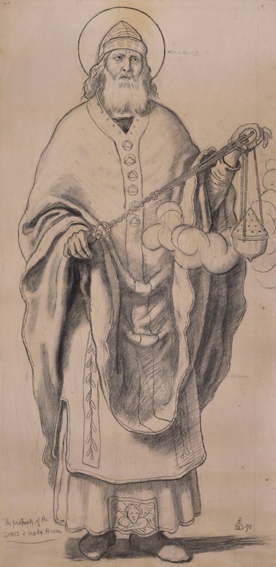 撒迦利亚，彩色玻璃卡通，纳斯伯勒，1872年 作者 福特·马多克斯·布朗