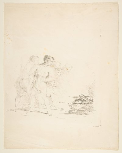 对着火吐口水的男人，约1820-1850年。 作者 以前归功于戈雅