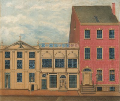 Duncan Phyfe的商店和仓库，纽约市富尔顿街168-172号，约1816年。 作者 以前归功于约翰·鲁本斯·史密斯