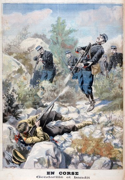 土匪和宪兵队之间的枪战，可西嘉岛，1898年 作者 福尔莫内