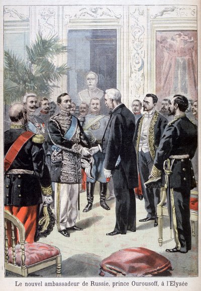 俄罗斯大使乌鲁索夫亲王会见费利克斯·佛雷（FélixFaure），1898年 作者 福尔莫内