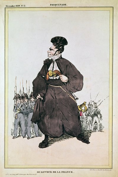 1830年，作为法国救世主的男爵帕斯奎尔的漫画 作者 财富德拉鲁