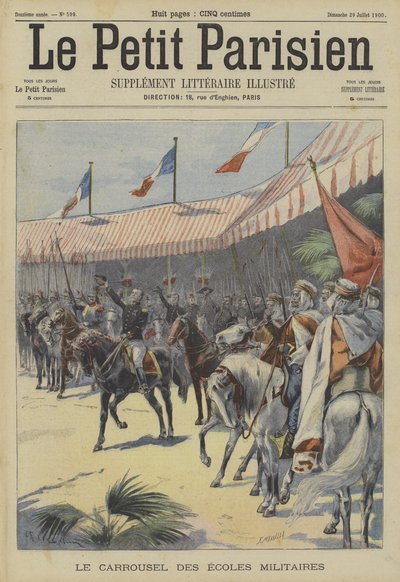 法国军事学院的骑兵游行 作者 Fortune Louis Meaulle