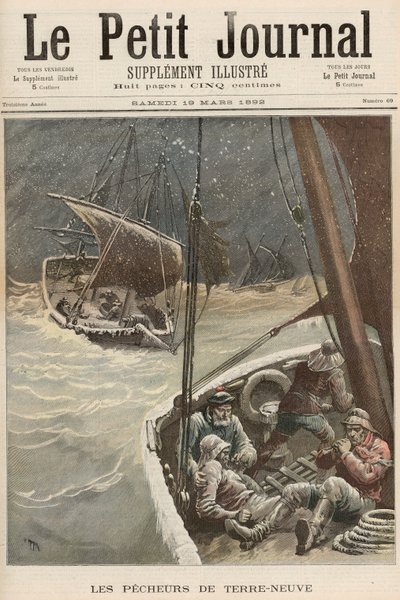 纽芬兰渔民，来自&39;Le Petit Journal&39;，1892年3月19日 作者 财富路易斯·米奥勒和亨利·梅尔