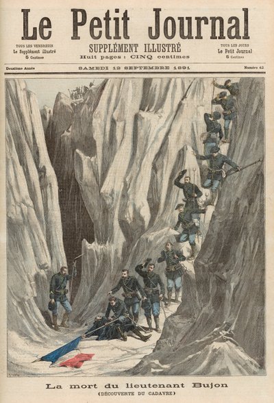 Bujon中尉的死亡：他的身体的发现，来自&39;Le Petit Journal&39;，1891年9月12日 作者 Fortune Louis Meaulle and Henri Meyer