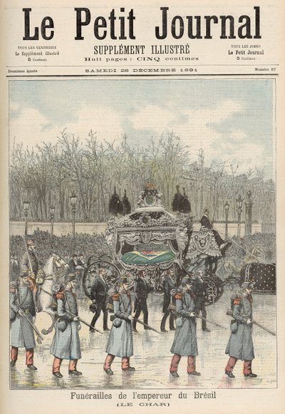 巴西皇帝的葬礼：The Carriage，来自&39;Le Petit Journal&39;，1891年12月26日 作者 Fortune Louis Meaulle and Henri Meyer