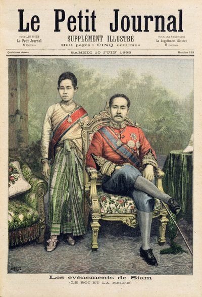 暹罗国王和王后，来自&39;Le Petit Journal&39;的插图，1893年6月10日 作者 Fortune Louis Meaulle and Henri Meyer