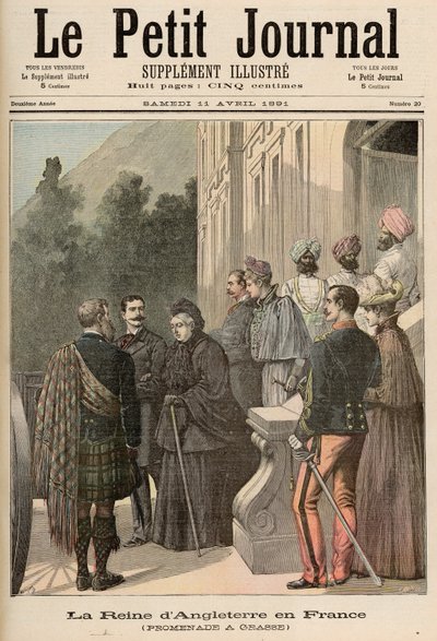 法国的英国女王：1891年4月11日的“Le Petit Journal”中的格拉斯漫步 作者 Fortune Louis Meaulle and Henri Meyer