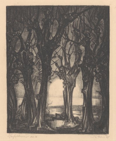 Herfstbomen（实物上的原标题） 作者 Fre Cohen（艺术家签名）