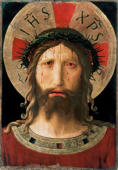 基督的头颅 荆棘冠冕 (Detrempe on wood, 1450) 作者 Fra  Angelico